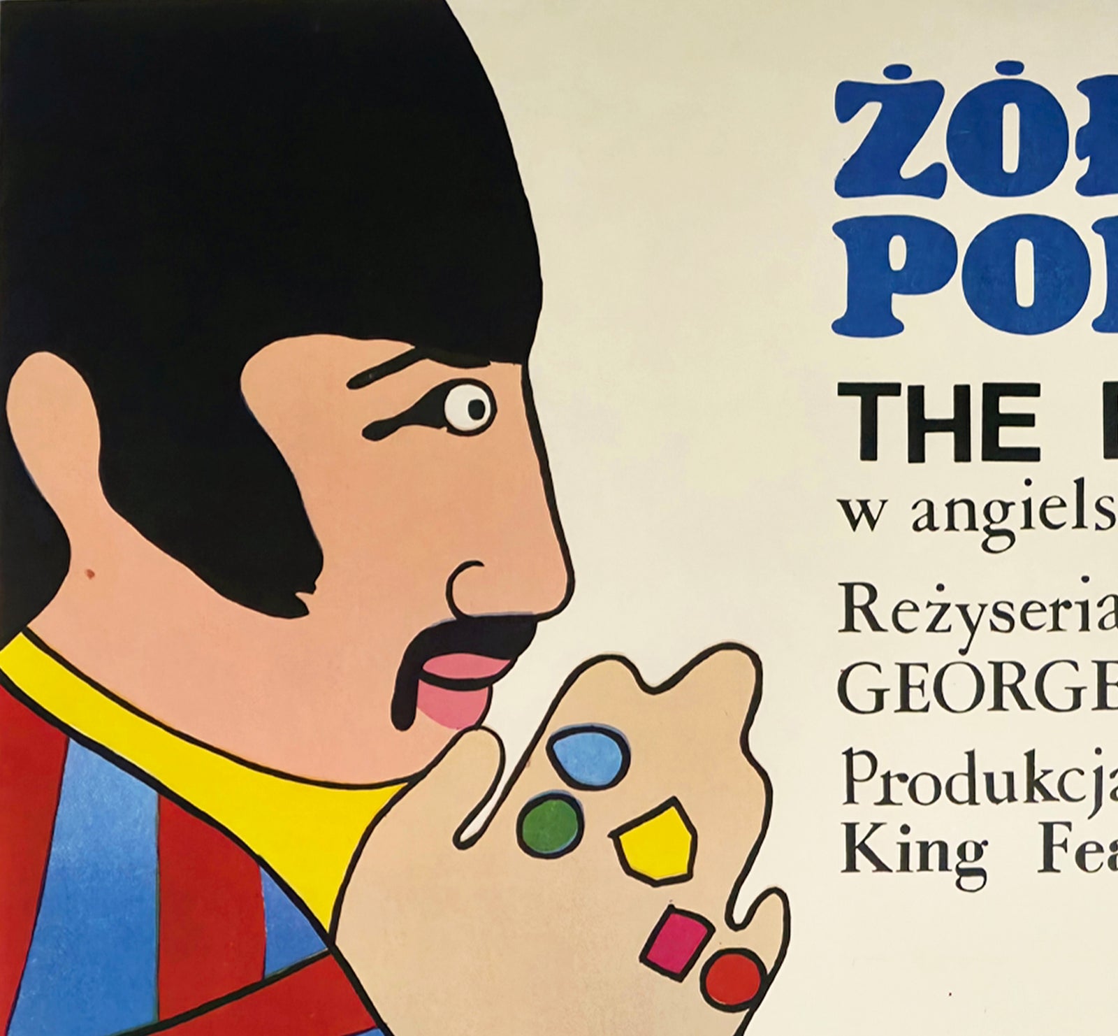 Yellow Submarine 1970 Polish A1 Film Poster Zygmunt Bobrowski - detail