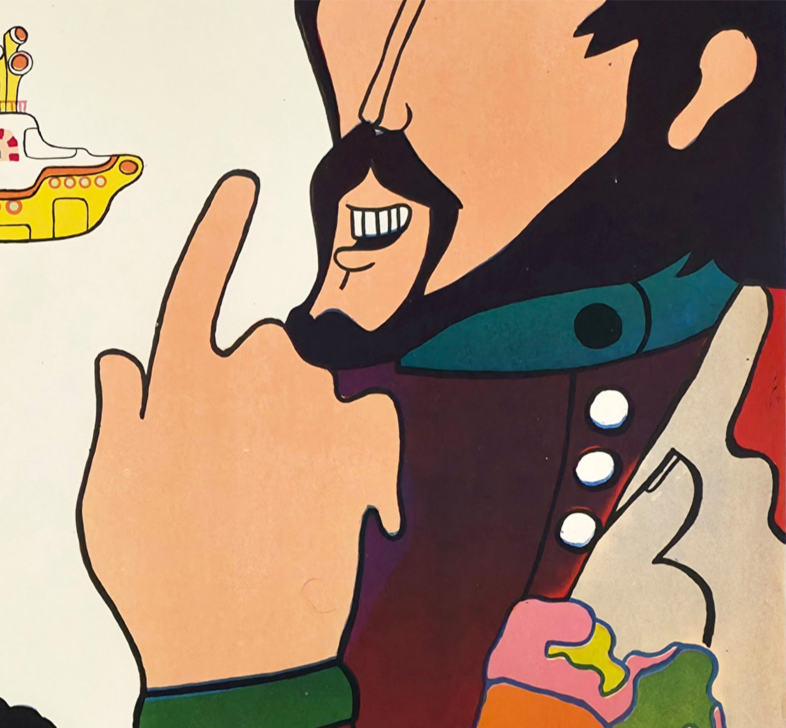 Yellow Submarine 1970 Polish A1 Film Poster Zygmunt Bobrowski - detail