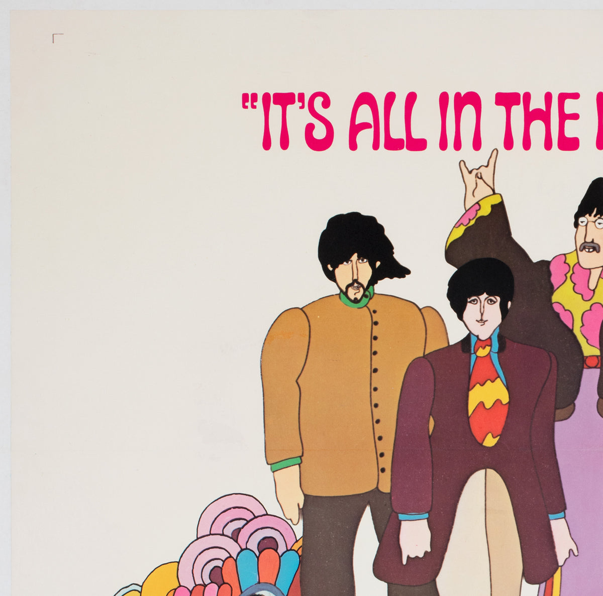 Yellow Submarine The Beatles 1968 US 1 Sheet Film Movie Poster, Heinz Edelmann - detail