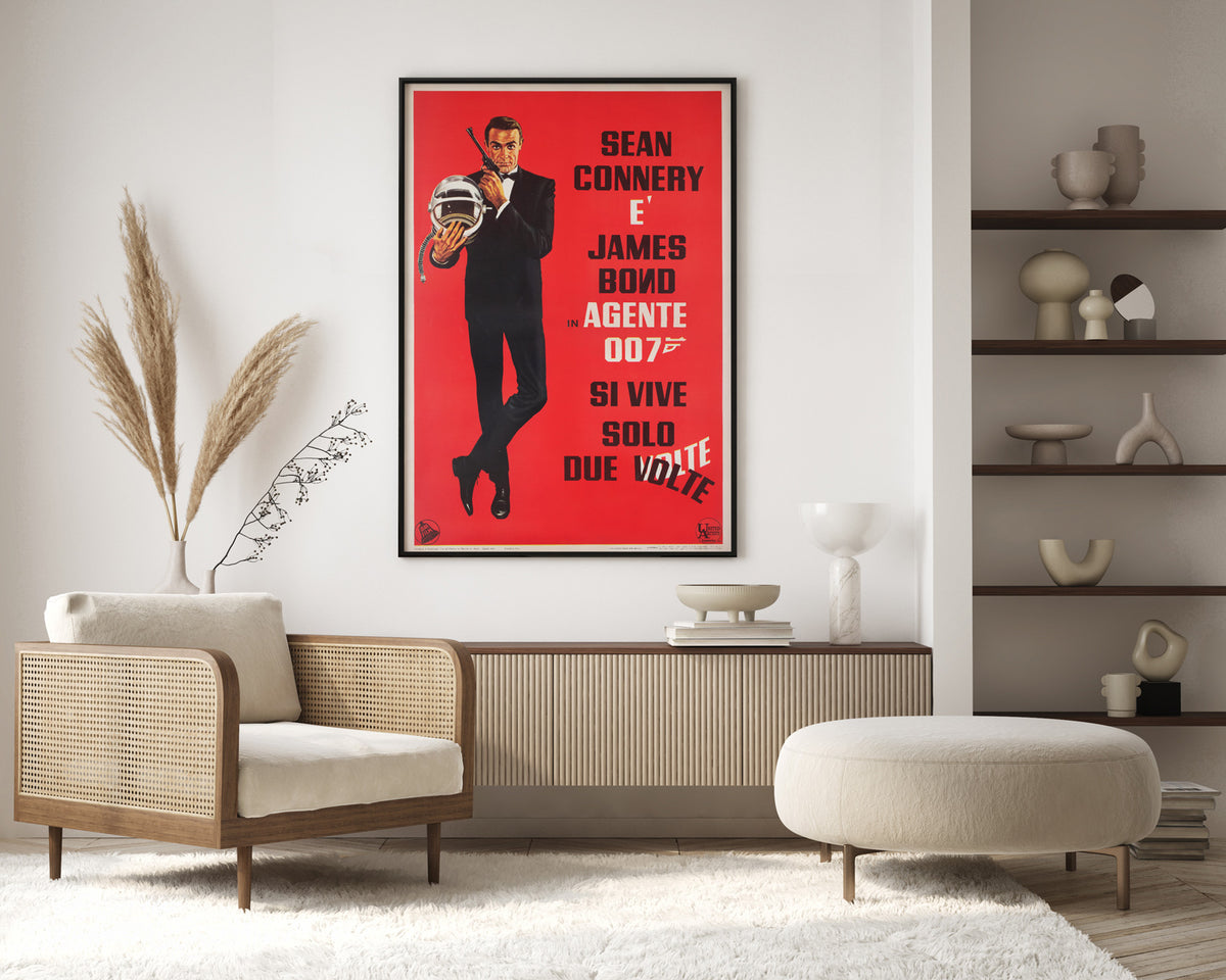 You Only Live Twice 1967 Italian 1 Sheet Film Movie Poster, Robert McGinnis James Bond