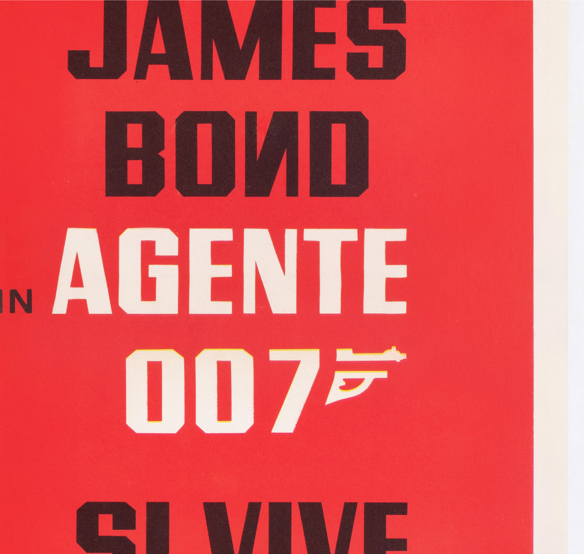 You Only Live Twice 1967 Italian 1 Sheet Film Movie Poster, Robert McGinnis James Bond - detail