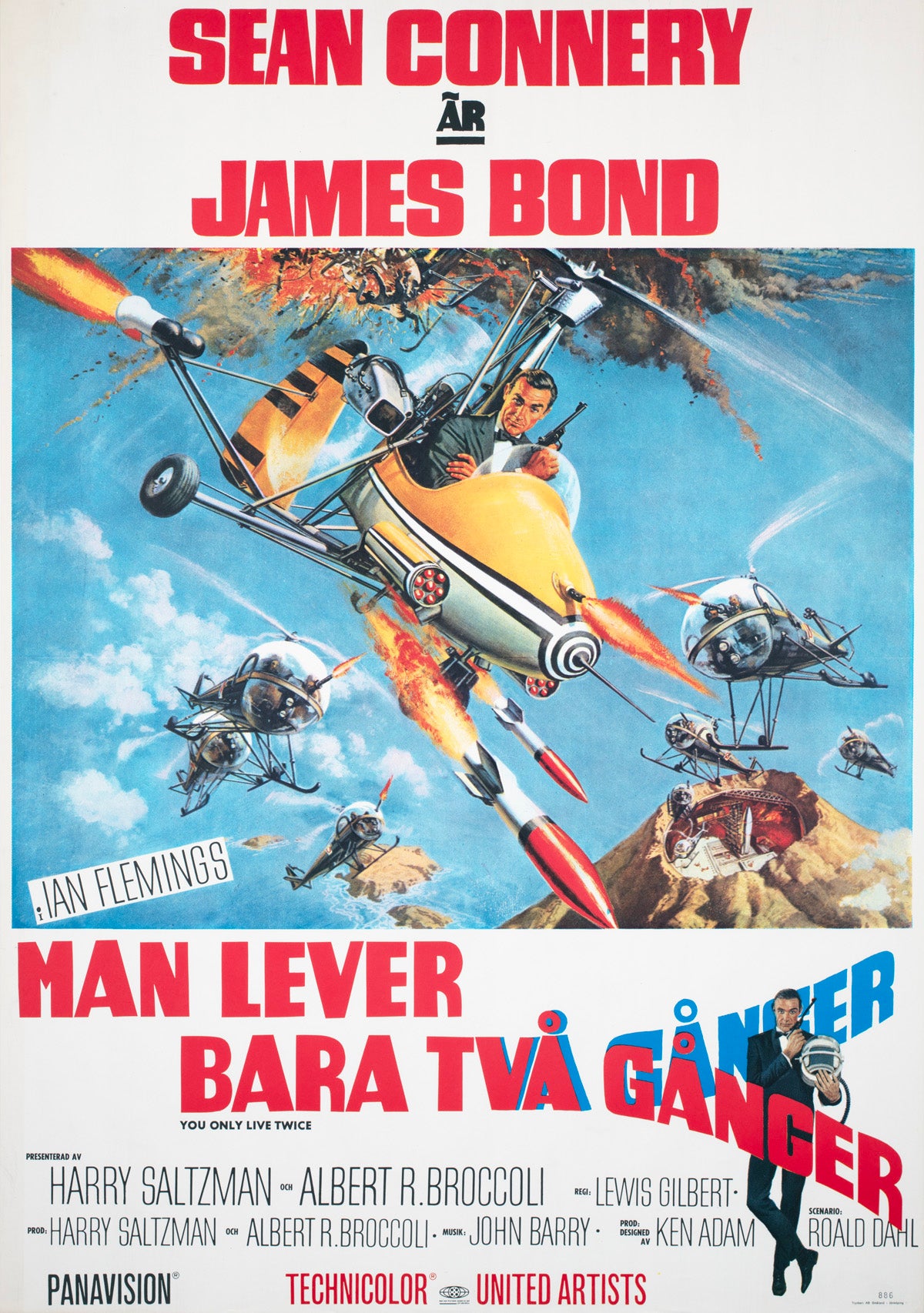 You Only Live Twice 1967 Swedish Film Poster Frank McCarthy