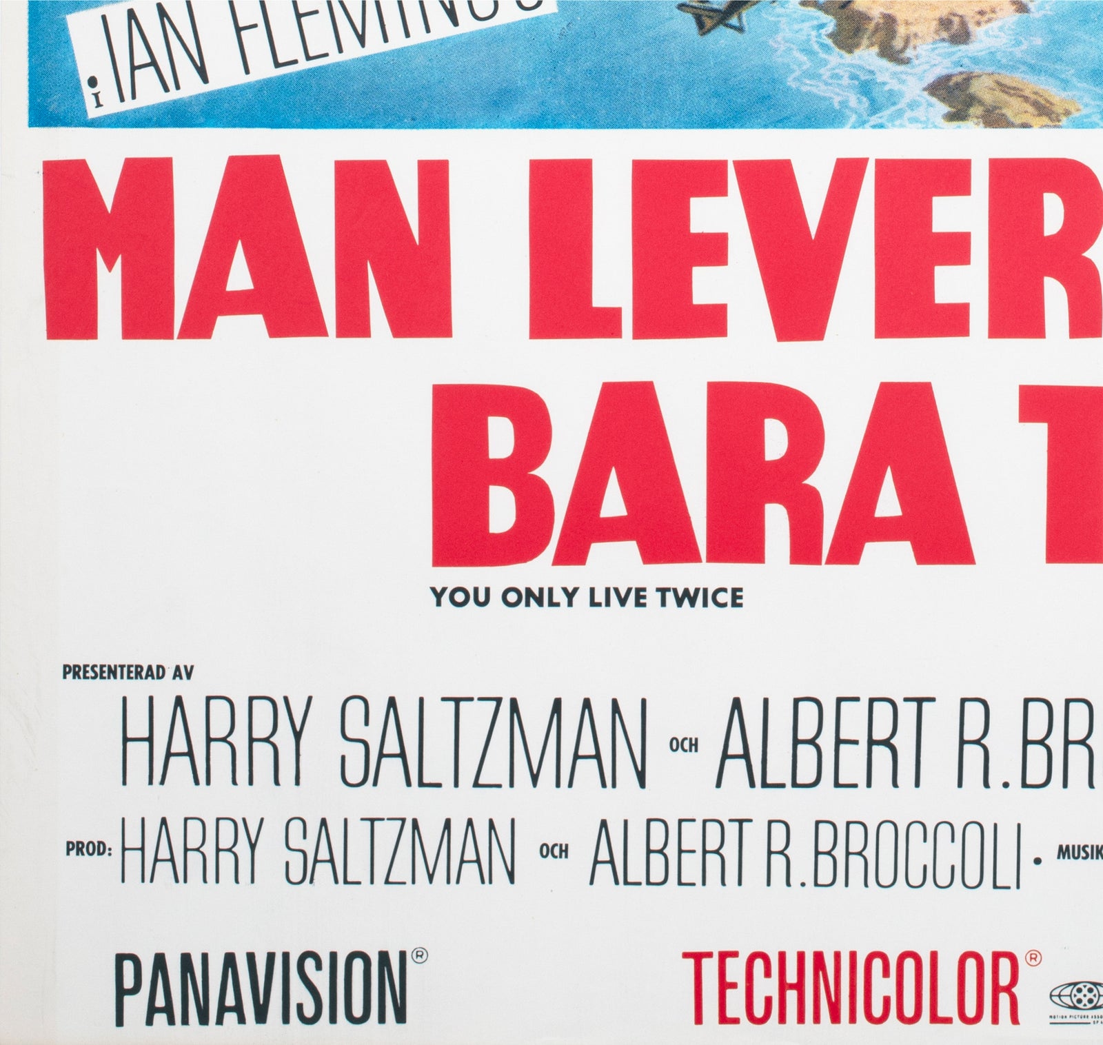 You Only Live Twice 1967 Swedish Film Poster Frank McCarthy - detail