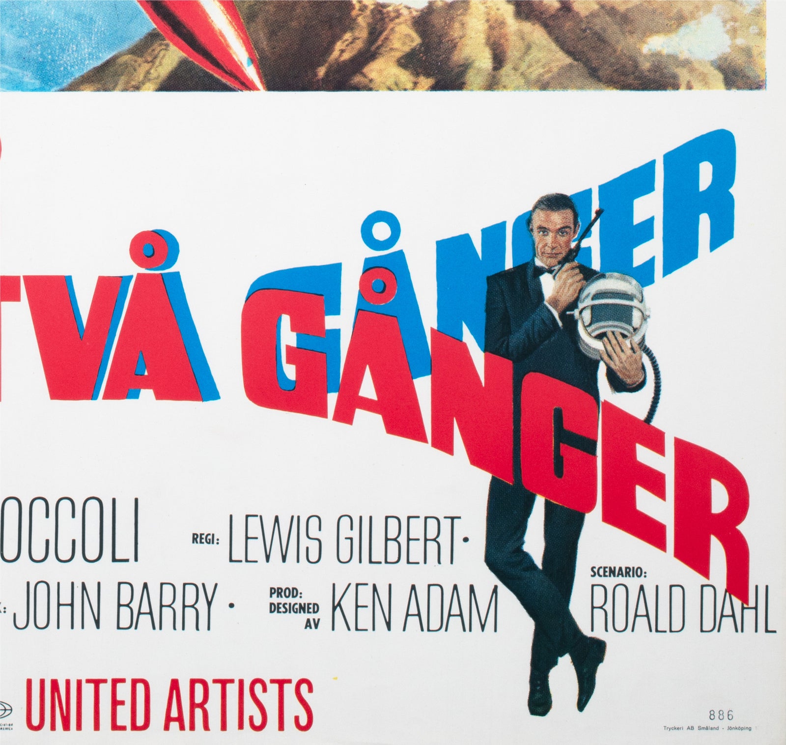 You Only Live Twice 1967 Swedish Film Poster Frank McCarthy - detail