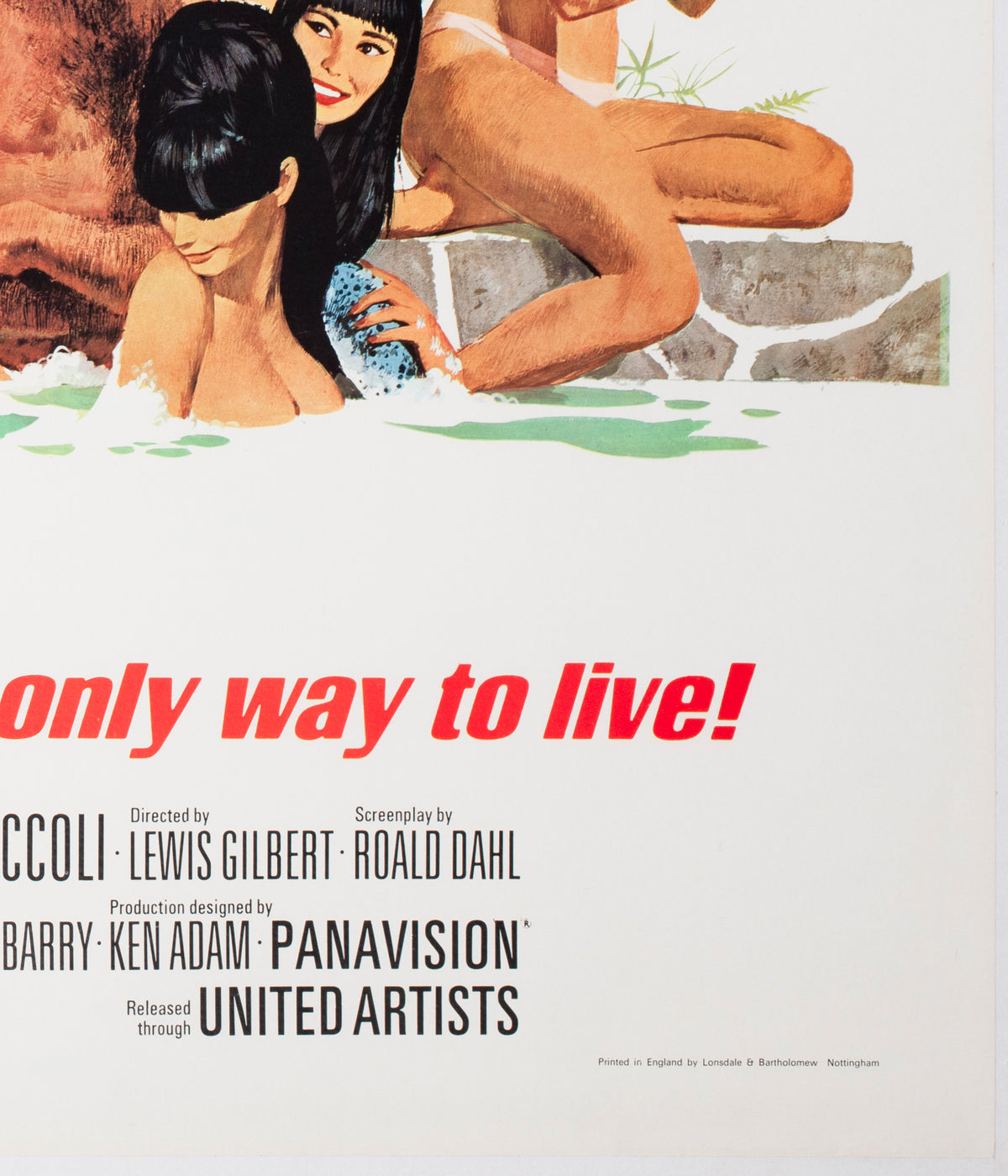 You Only Live Twice 1967 UK Quad Style C  Film Poster Robert McGinnis - detail