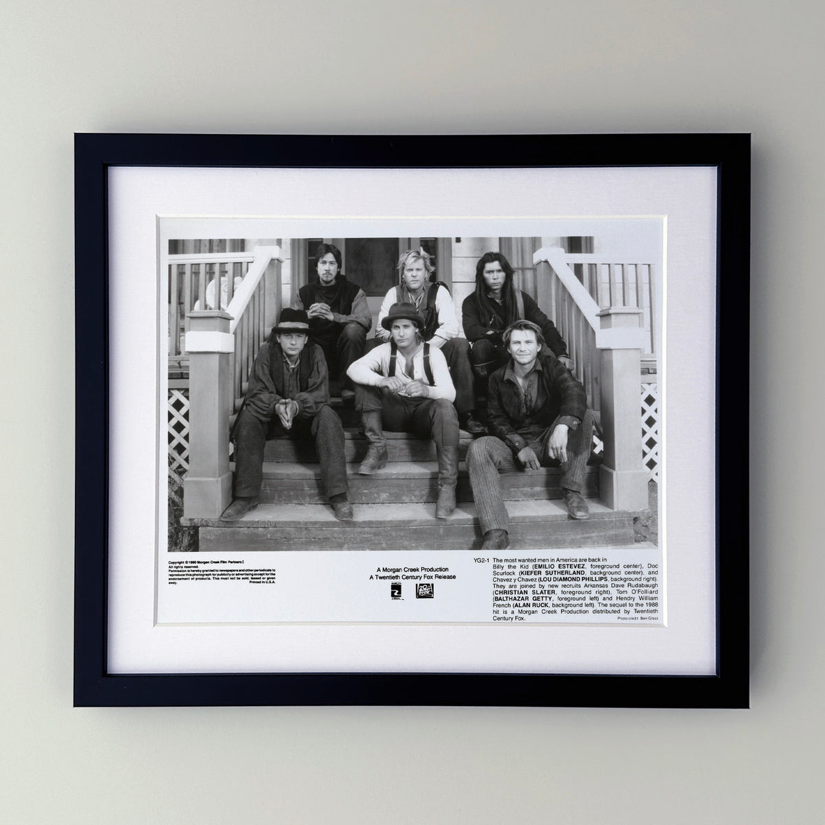 Young Guns 1988 Publicity Film Movie Press Still Framed