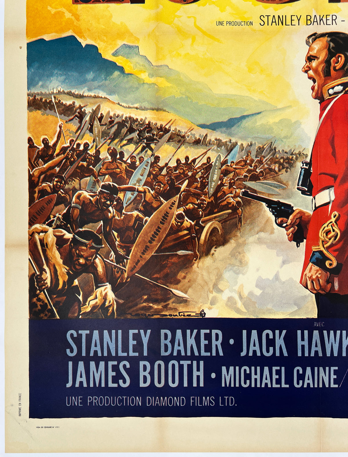 Zulu 1964 French Grande Film Movie Poster, Roger Soubie - detail