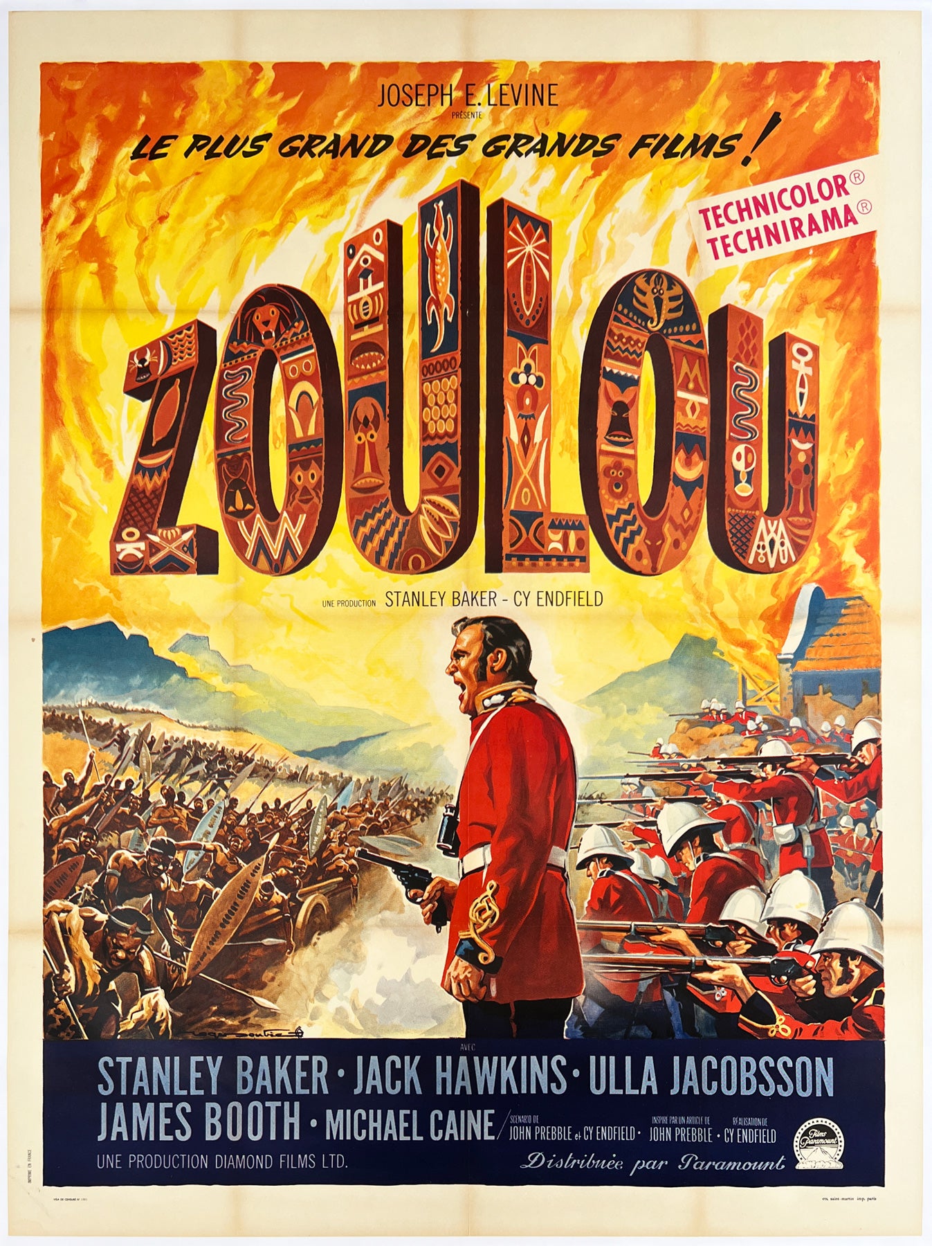 Zulu 1964 French Grande Film Movie Poster, Roger Soubie