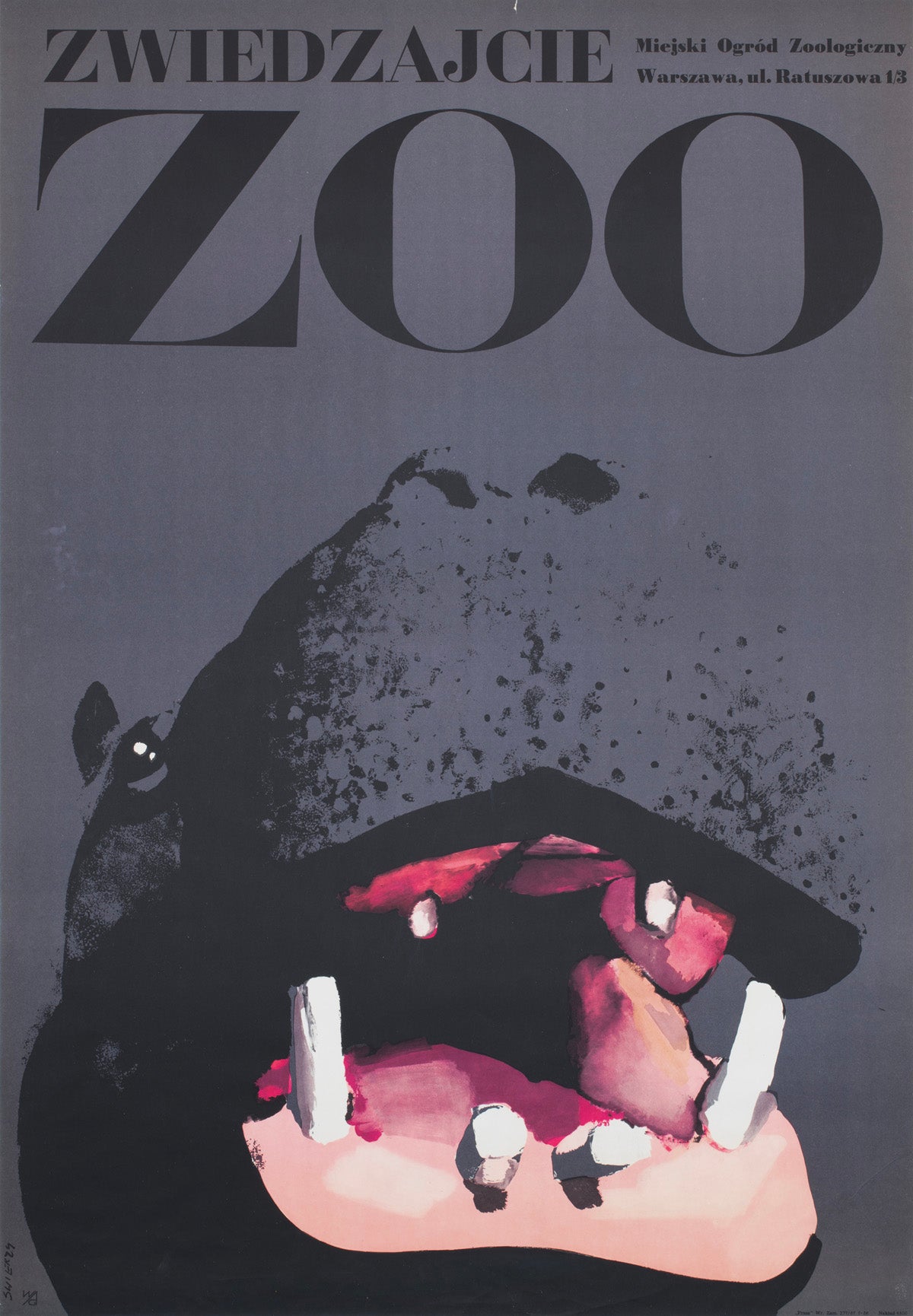 Zwiedzajcie Warszawa Zoo 1967 Polish Poster Waldemar Swierzy