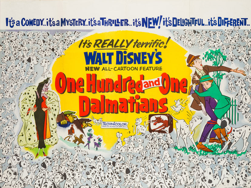 101 Dalmatians 1961 UK Quad original film movie poster