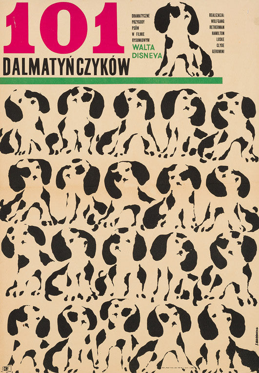 101 Dalmatians 1966 Polish Film Poster, Baczewska