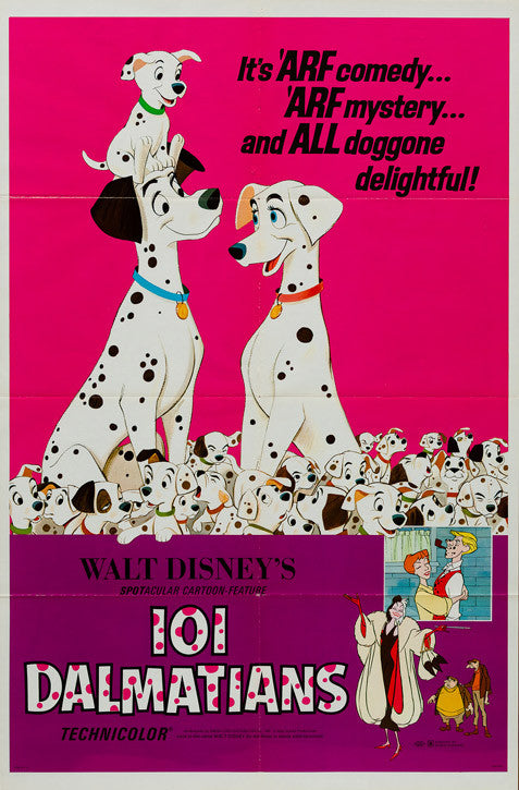 101 Dalmatians R1969 original vintage US 1 sheet film movie poster Orson Welles