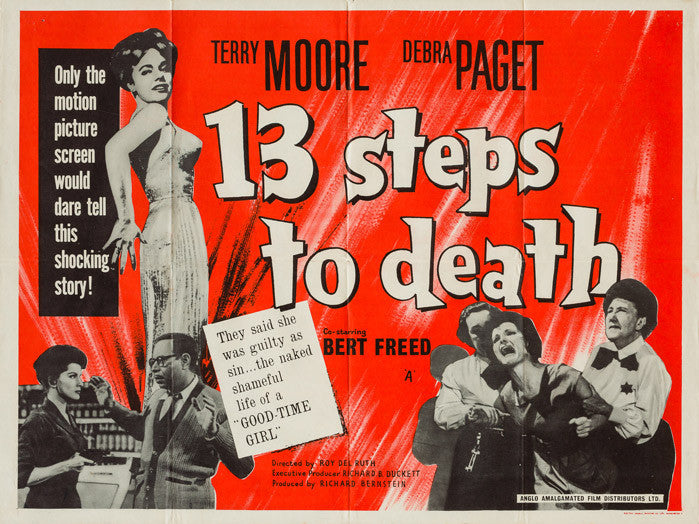 13 Steps to Death 1960 original vintage film movie UK quad poster