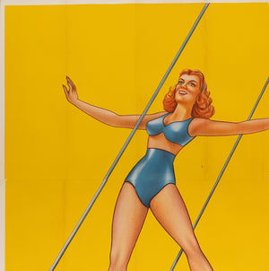 Circus 1960s Trapeze US 6 Sheet Advertising Poster - detail
