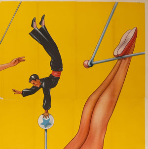 Circus 1960s Trapeze US 6 Sheet Advertising Poster - detail