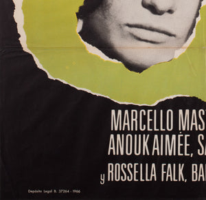 8 1/2 1966 Spanish Film Movie Poster - detail