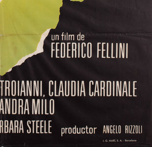 8 1/2 1966 Spanish Film Movie Poster - detail