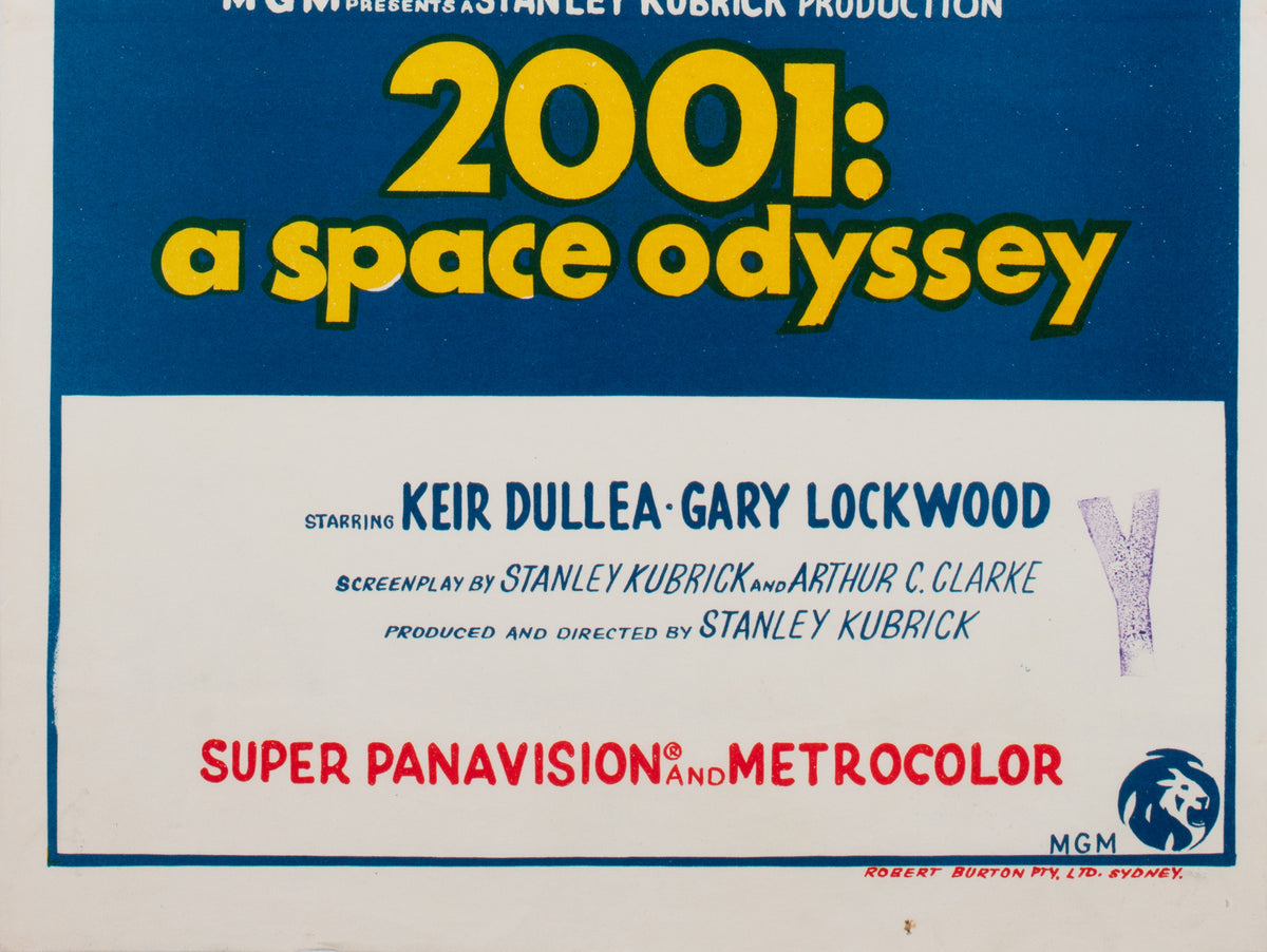 2001 A Space Odyssey 1968 Australian Daybill film movie poster - detail