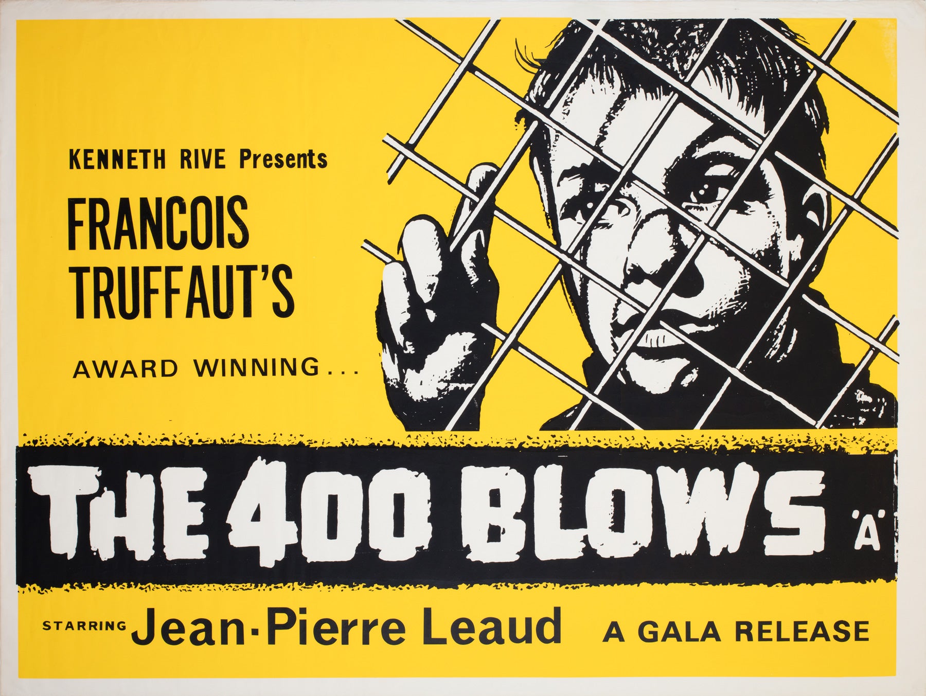 400 Blows 1960s UK Quad Film Movie Poster, Truffaut