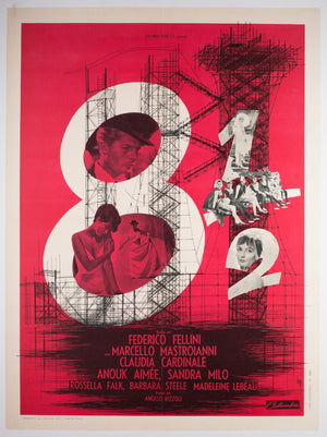 8 1/2 1963 Fellini original French Affiche Moyenne film movie poster