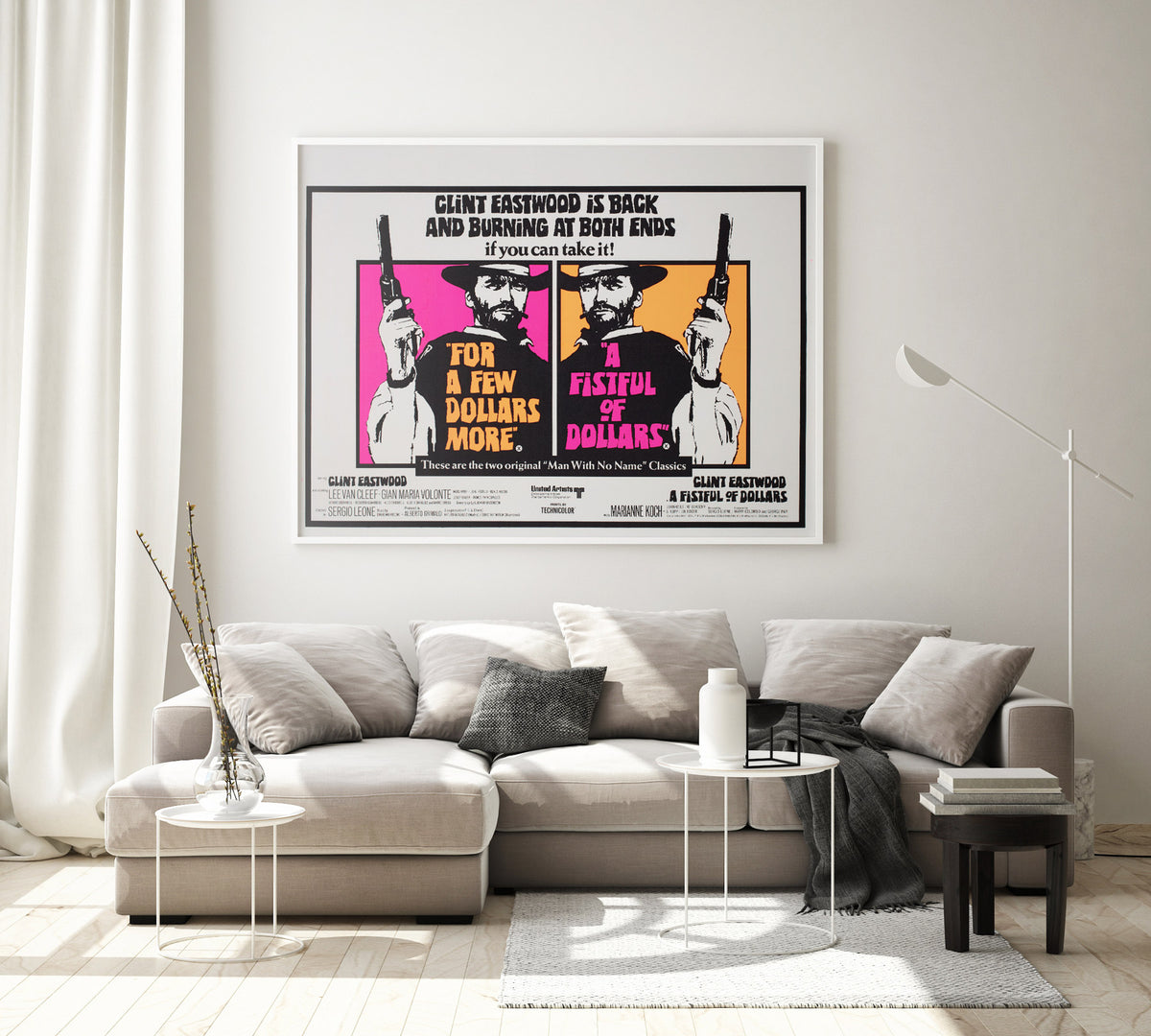 A Fistful of Dollars / For a Few Dollars More R1969 UK Quad Double Bill Film Movie Poster