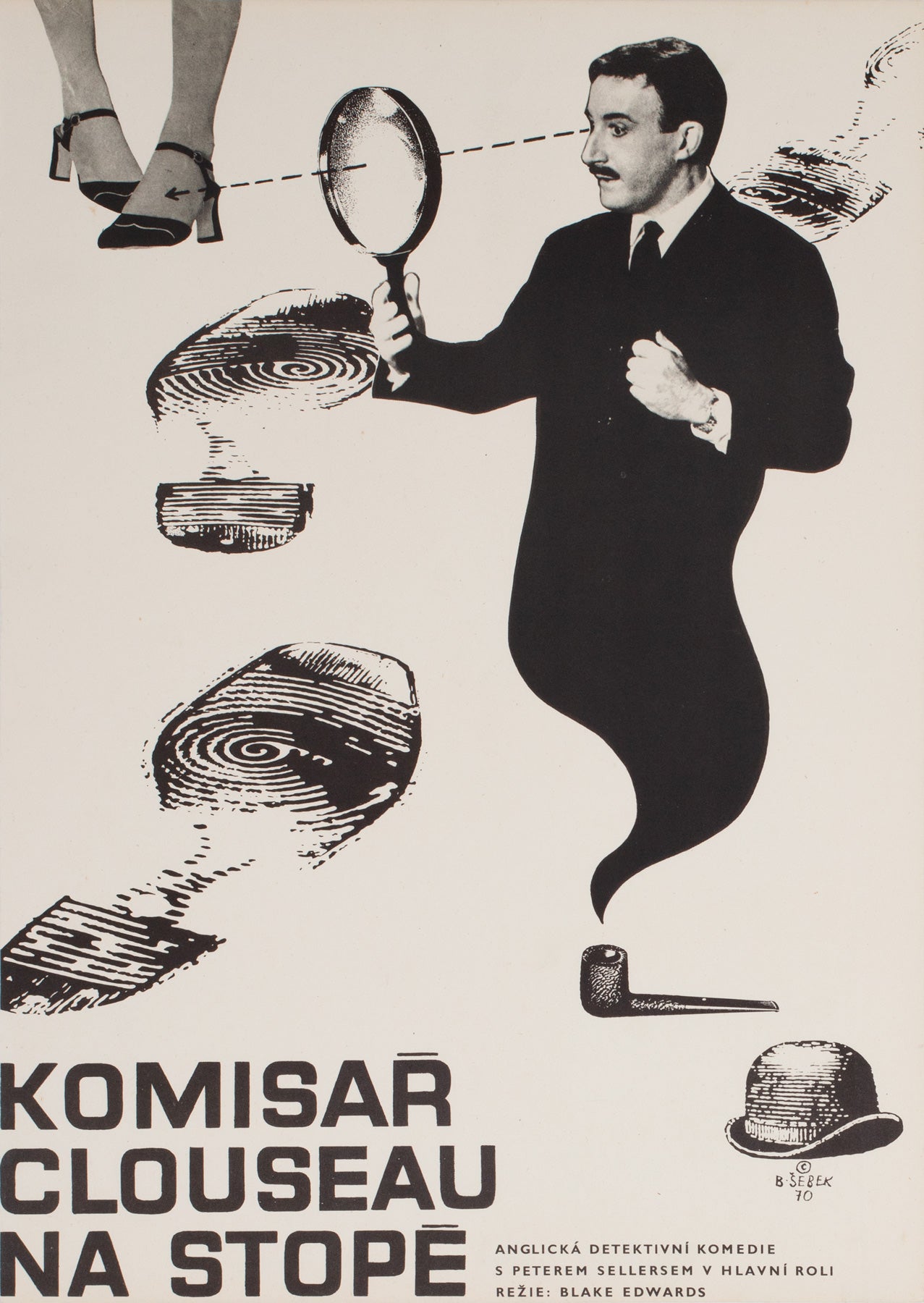 A Shot in the Dark 1970 Czech A3 Film Poster, Sebek, Pink Panther