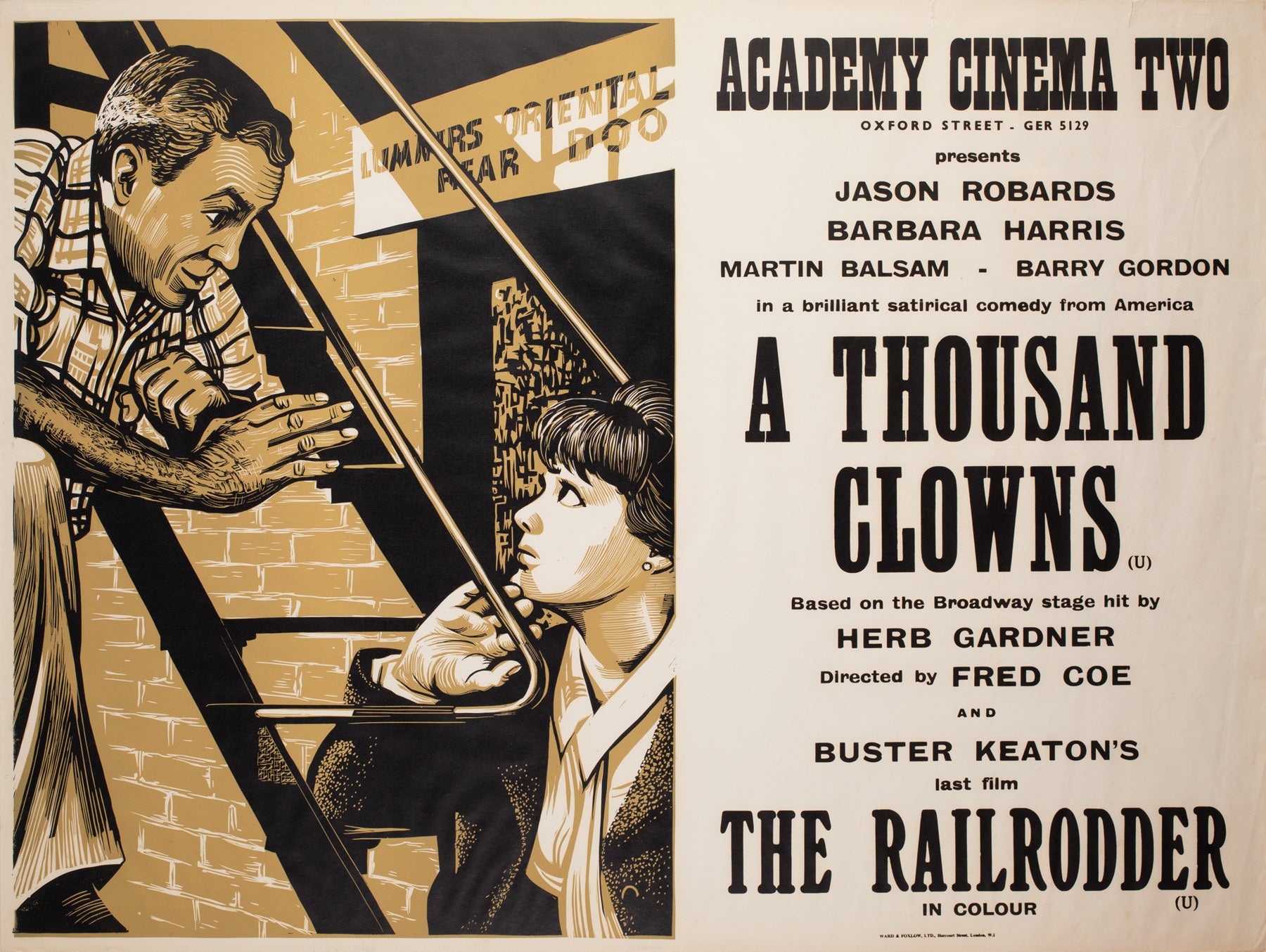 A Thousand Clowns 1966 Academy Cinema UK Quad Film Poster, Strausfeld