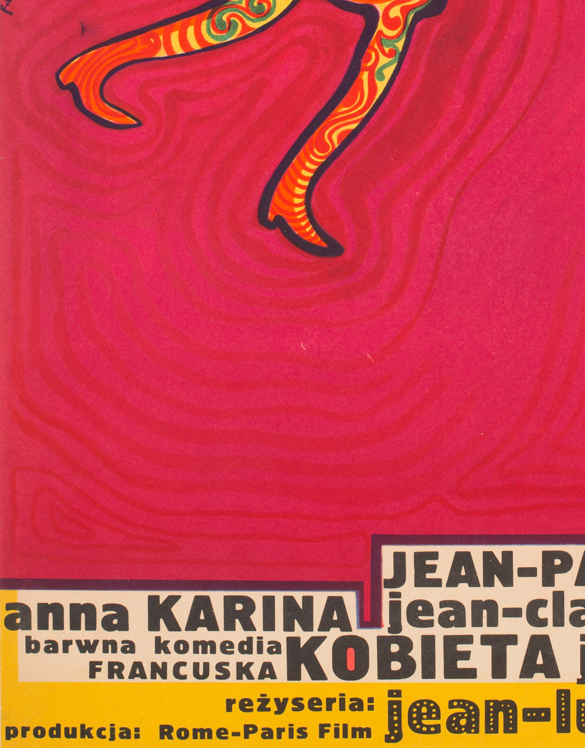 A Woman Is a Woman (Une femme est une femme) 1967 Polish A1 Film Poster, Starowieyski - detail