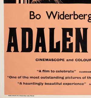 Adalen '31 1970s Academy Cinema UK Quad Film Poster, Strausfeld - detail