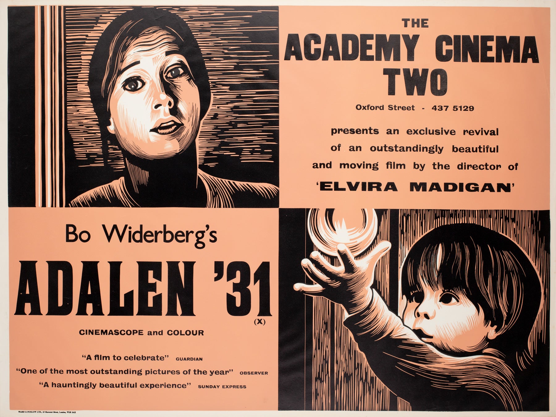 Adalen '31 1970s Academy Cinema UK Quad Film Poster, Strausfeld