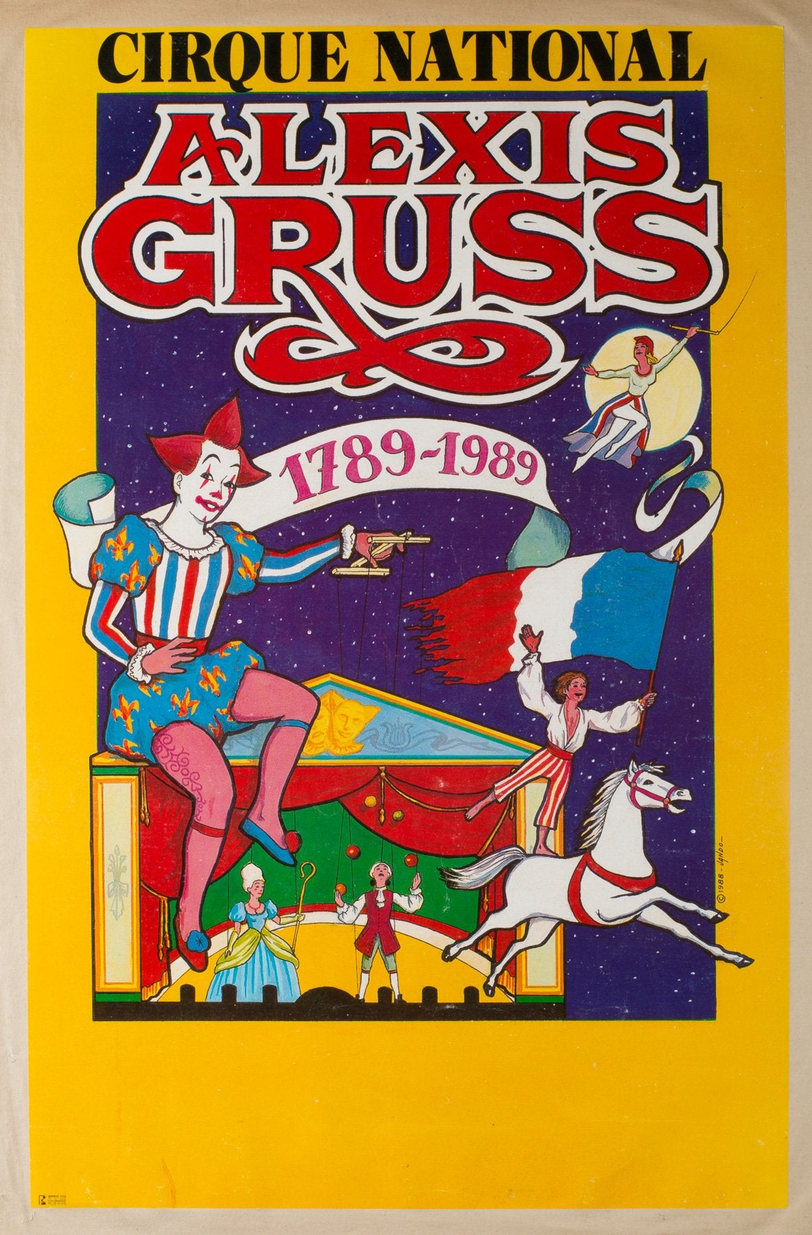 French Cirque Poster - Alexis Gruss 1989, Bacha