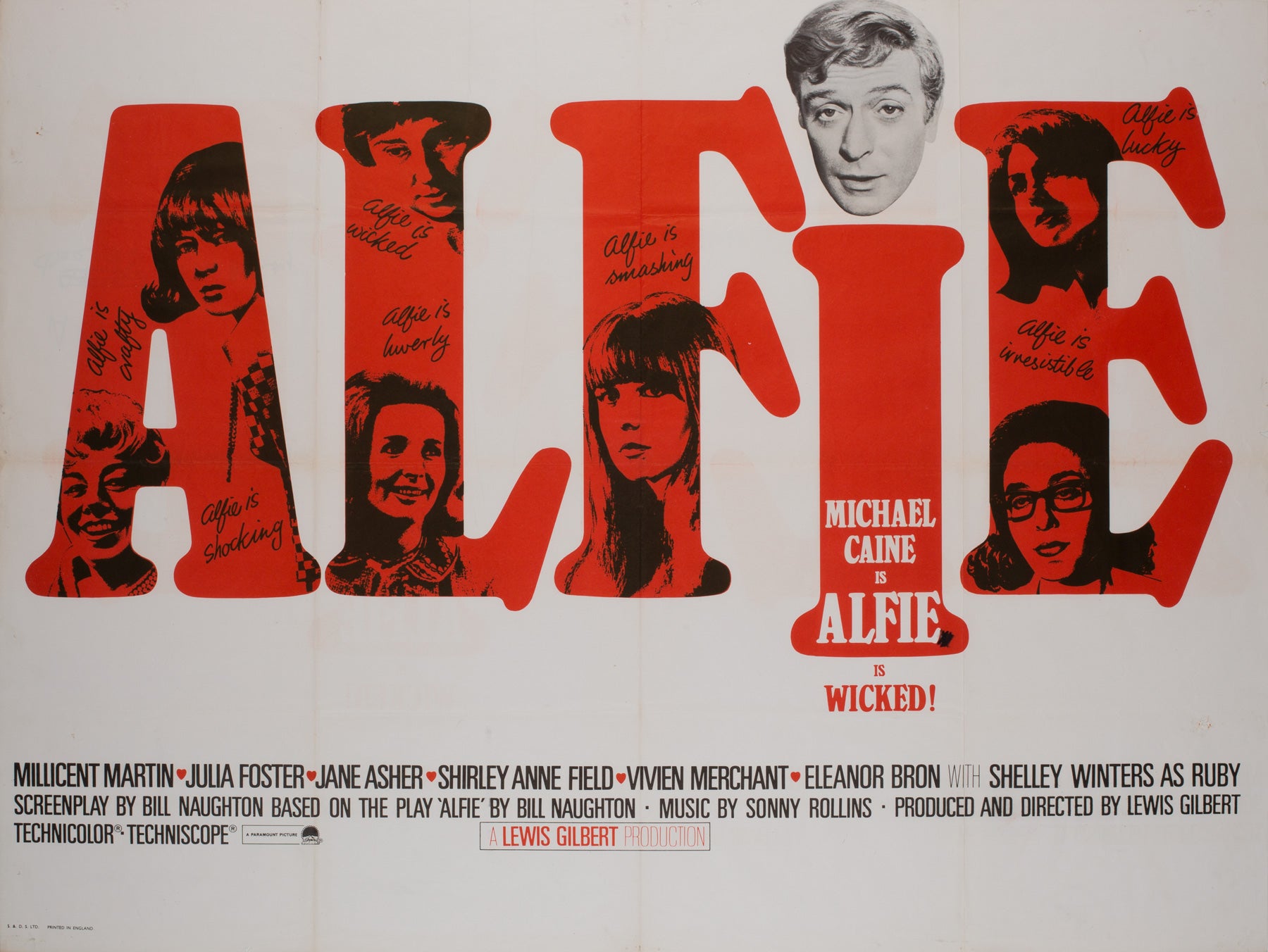 Alfie 1966 UK Quad Film Poster
