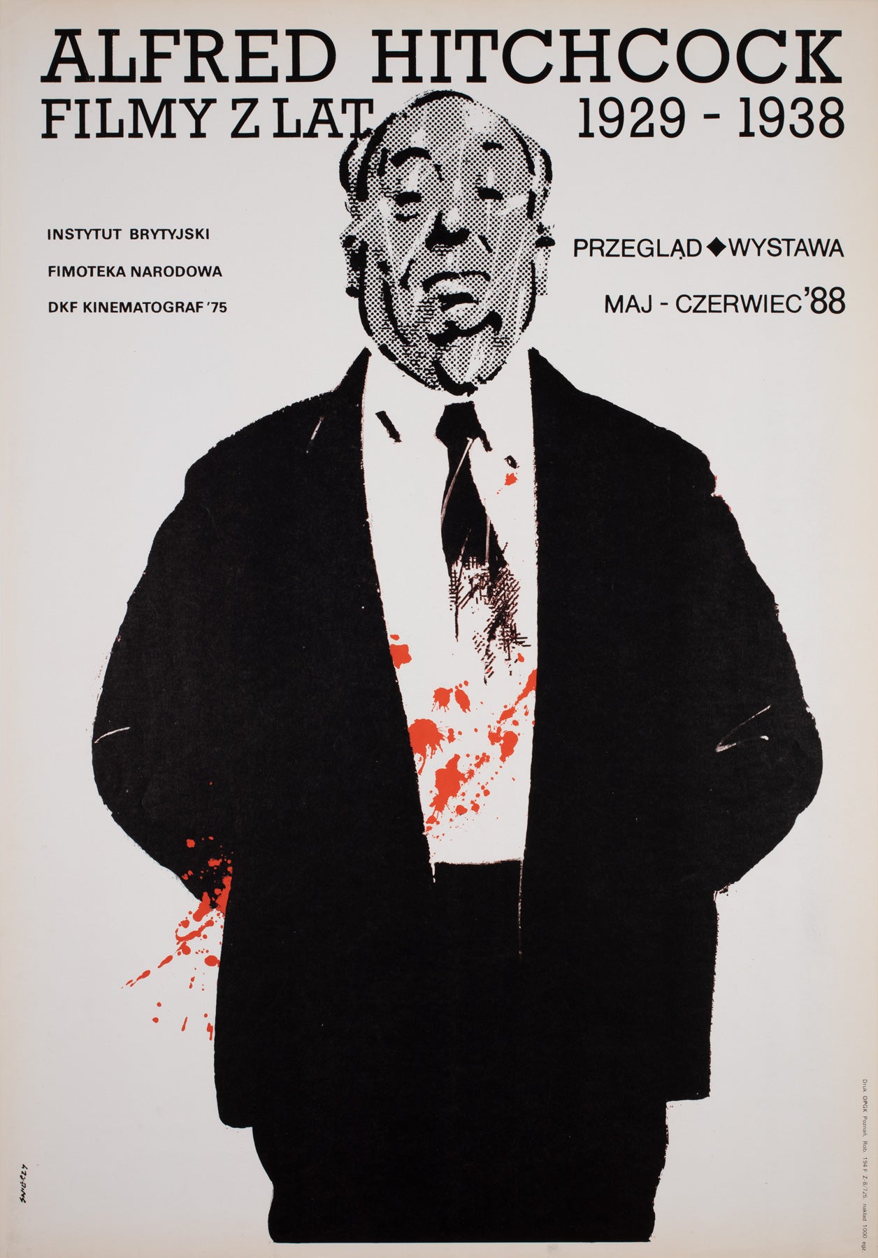 Alfred Hitchcock 1988 Film Movie Festival Polish B1 Poster, Swierzy Waldemar