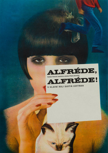 Alfredo, Alfredo! 1974 original vintage Czech A3 film movie poster
