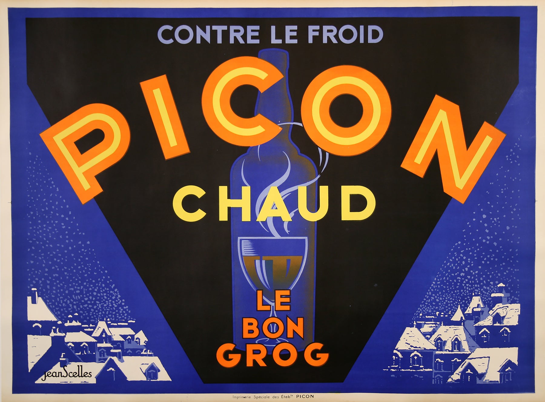 Amer Picon C1935 Vintage French Alcohol Advertising Poster, Jean Scelles