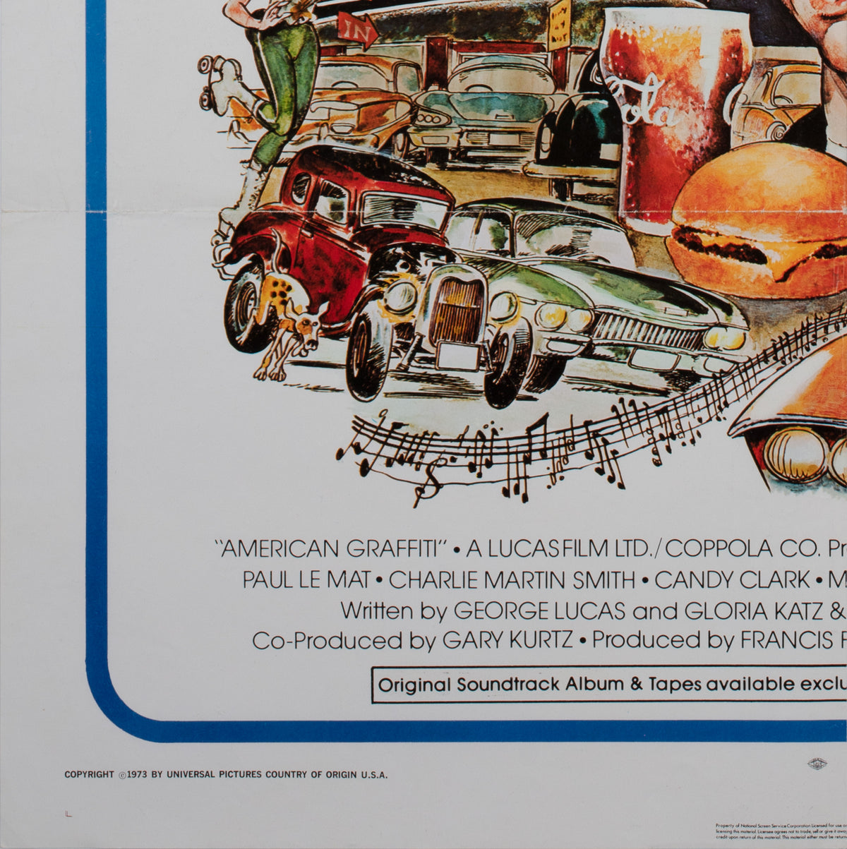 American Graffiti 1973 US 1 Sheet Film Poster, Drucker - detail