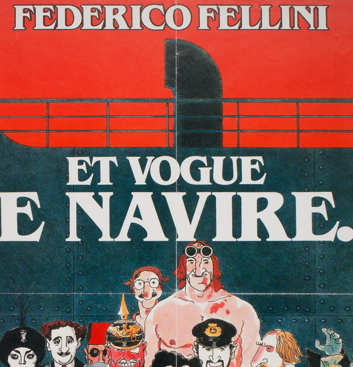 And The Ship Sails On 1983 French Moyenne Film Poster, Tardi - detail