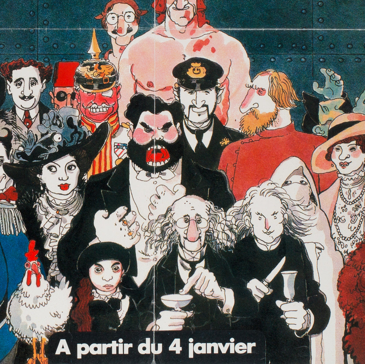 And The Ship Sails On 1983 French Moyenne Film Poster, Tardi - detail