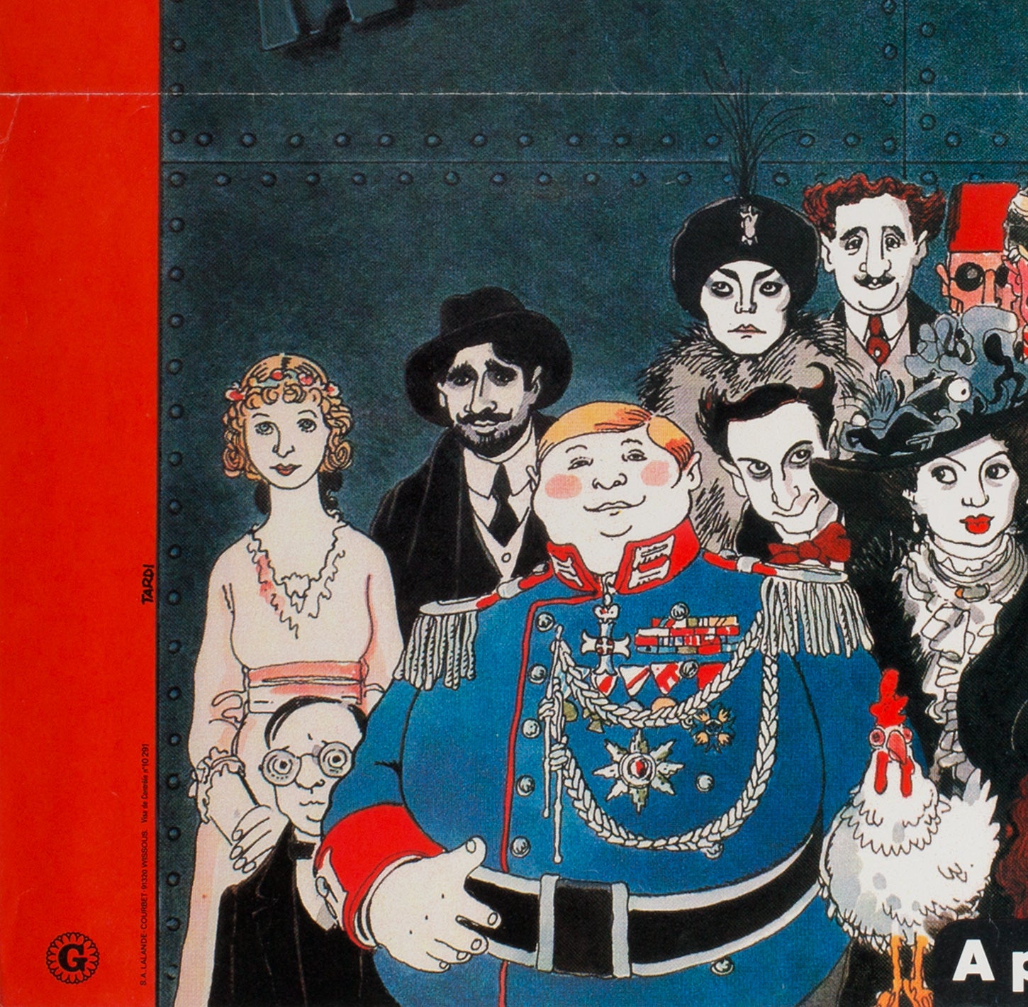 And The Ship Sails On 1983 French Moyenne Film Poster, Tardi - detail