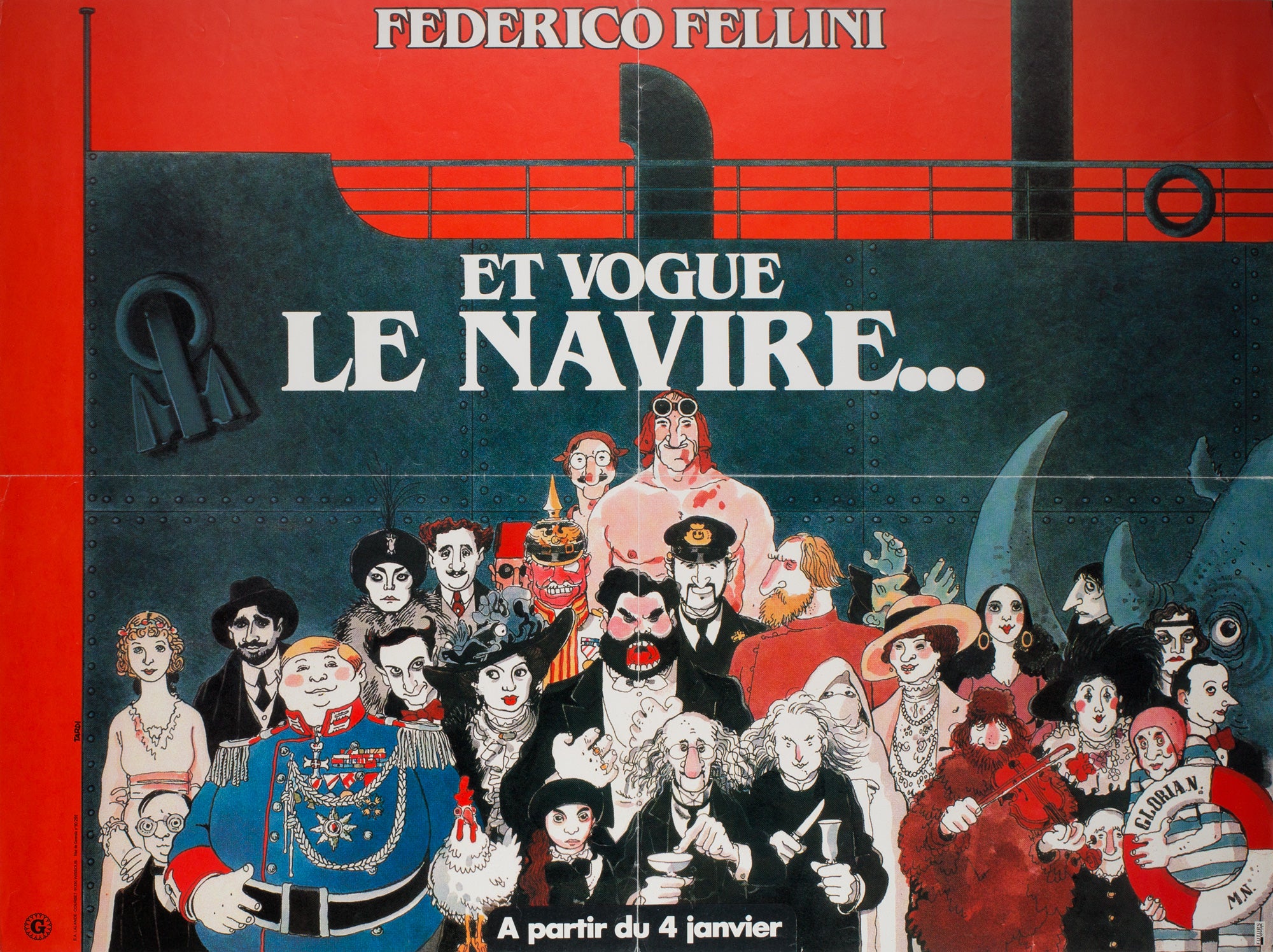 And The Ship Sails On 1983 French Moyenne Film Poster, Tardi