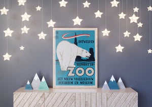 Antwerp Zoo Polar Bear 1950 Small Advertising Poster