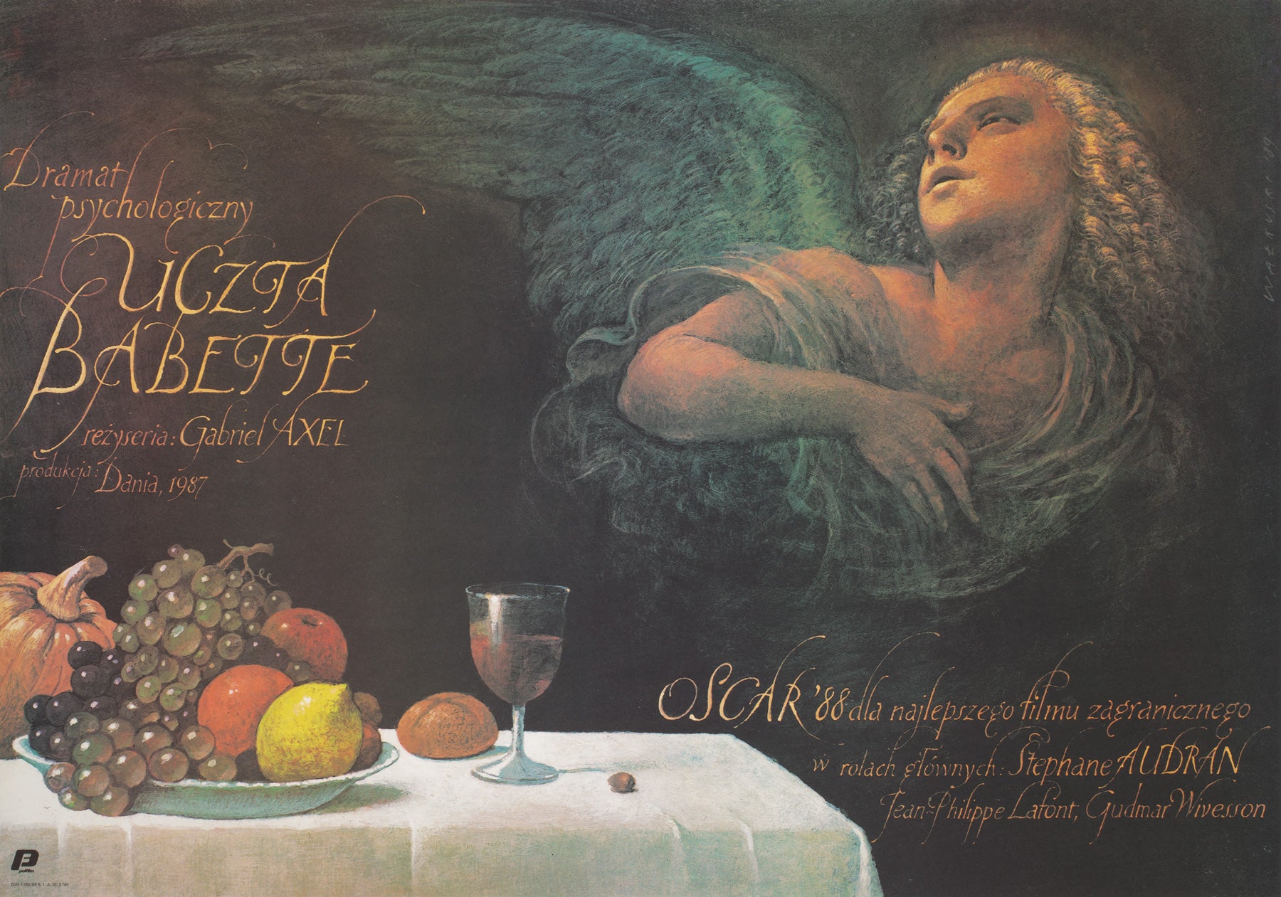 Babette's Feast 1989 Polish B1 Film Movie Poster, Wieslaw Walkuski