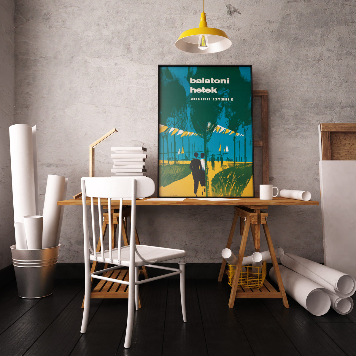 Balaton weeks Balatoni hetek 1959 Hungarian Travel Poster, Ernie Sandor