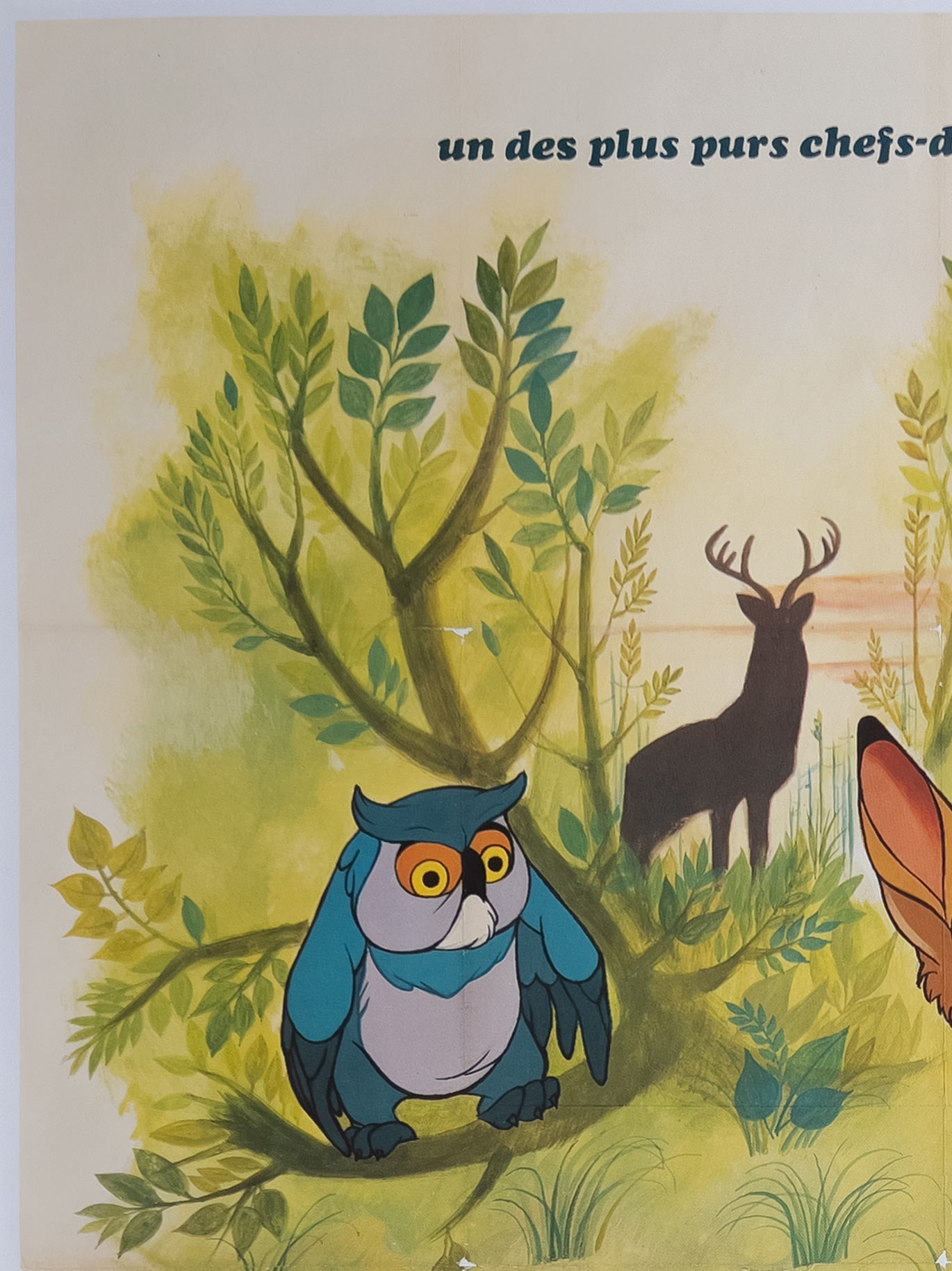 Bambi 1960s French Grande Film Movie Poster Disney - detail