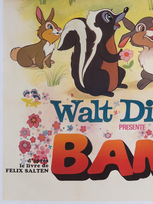 Bambi 1960s French Grande Film Movie Poster Disney - detail