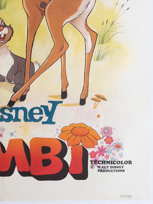 Bambi 1960s French Grande Film Movie Poster Disney - detail