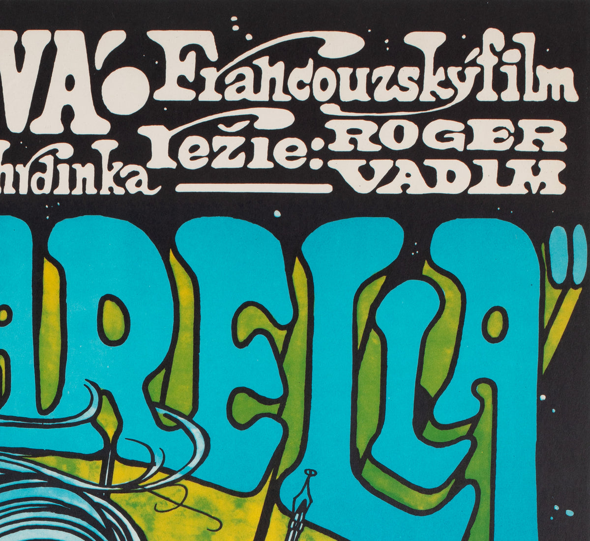 Barbarella 1971 Czech A1 Film Movie Poster, Saudek - detail