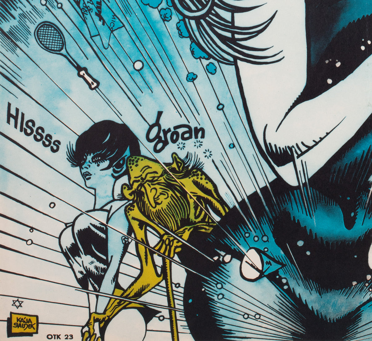 Barbarella 1971 Czech A1 Film Movie Poster, Saudek - detail