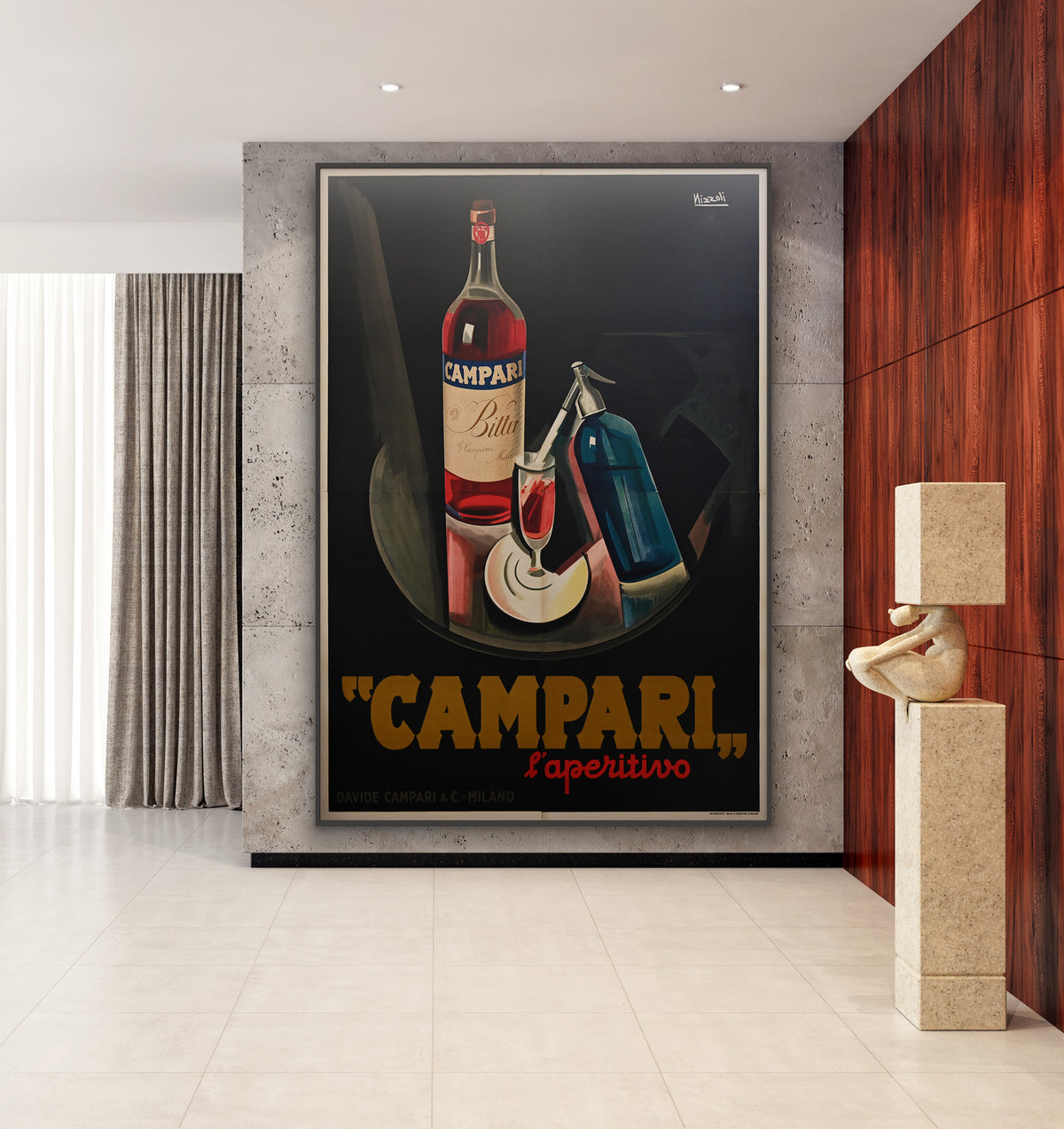 Bitter Poster Bitter Campari 1926 Vintage Italian Alcohol Poster, Marcello Nizzoli ...