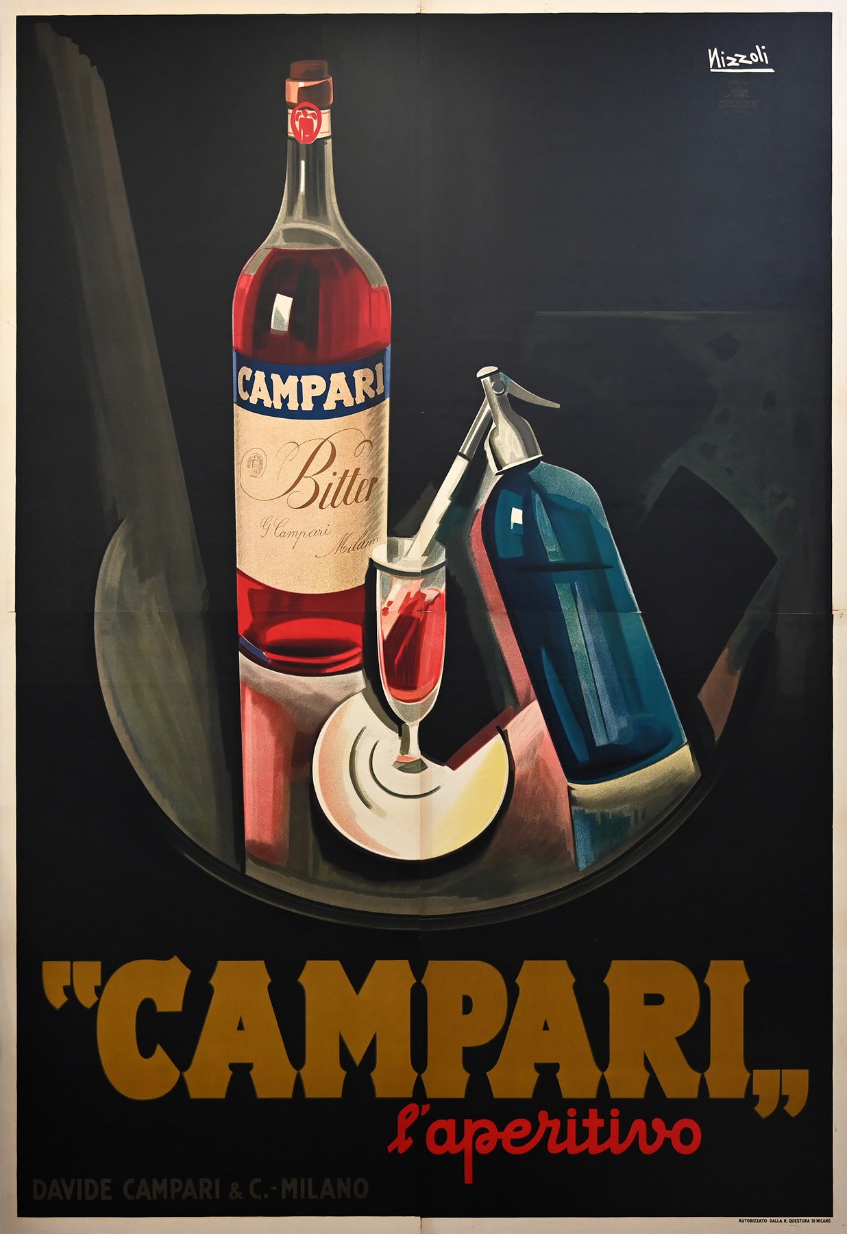 Bitter Poster Bitter Campari 1926 Vintage Italian Alcohol Poster, Marcello Nizzoli ...